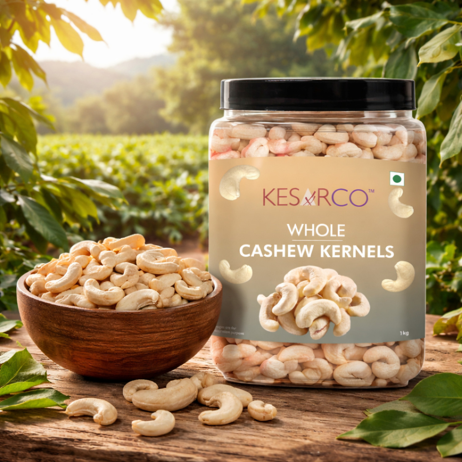 Image of KESARCO Premium Cashew Nuts 1kg | Whole Kaju | Crunchy & Fresh Dry Fruits | Cashews