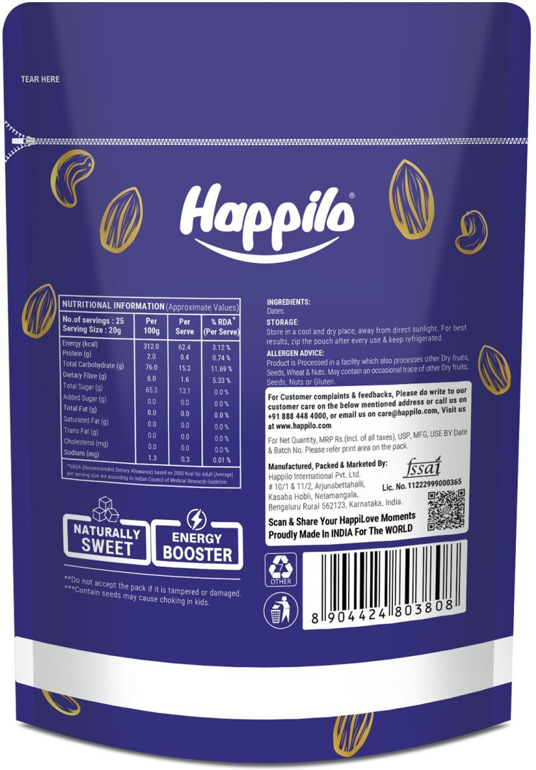 Image of Happilo Premium Fard Dates, Rich in Fiber, Vitamins, and Minerals Dates
