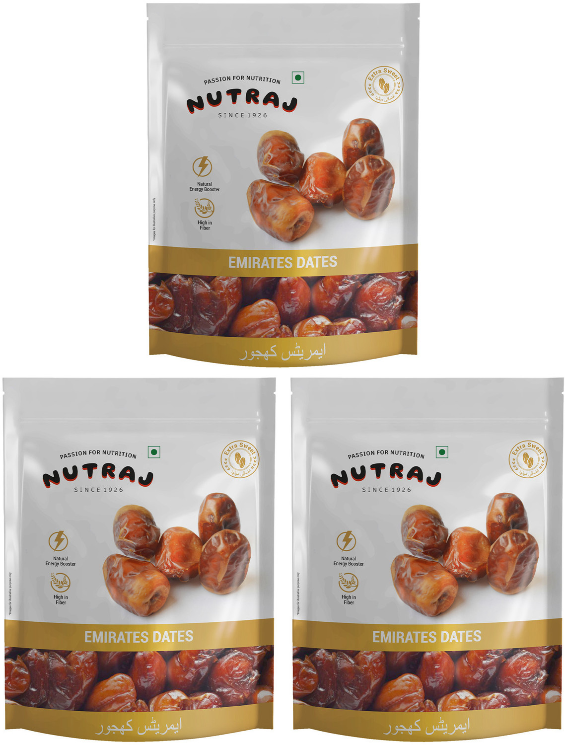 Image of Nutraj Emirate Khalas Dates 1.5 Kg (500g x 3), Khajoor, Khajur, Dry Fruits Dates