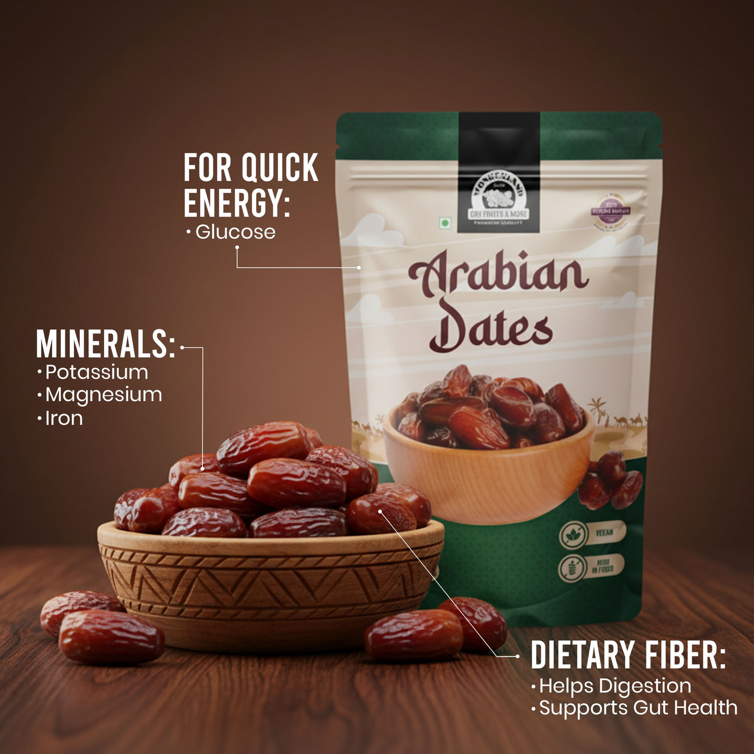 Wonderland Foods Arabian Dates 500G