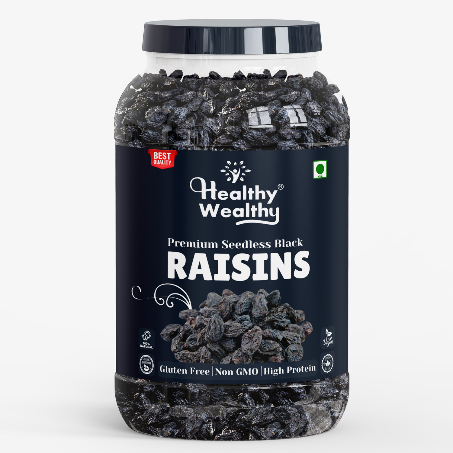 Image of Healthy Wealthy Black Raisins Seedless | Kali Kishmish | Kali Dakh Raisins