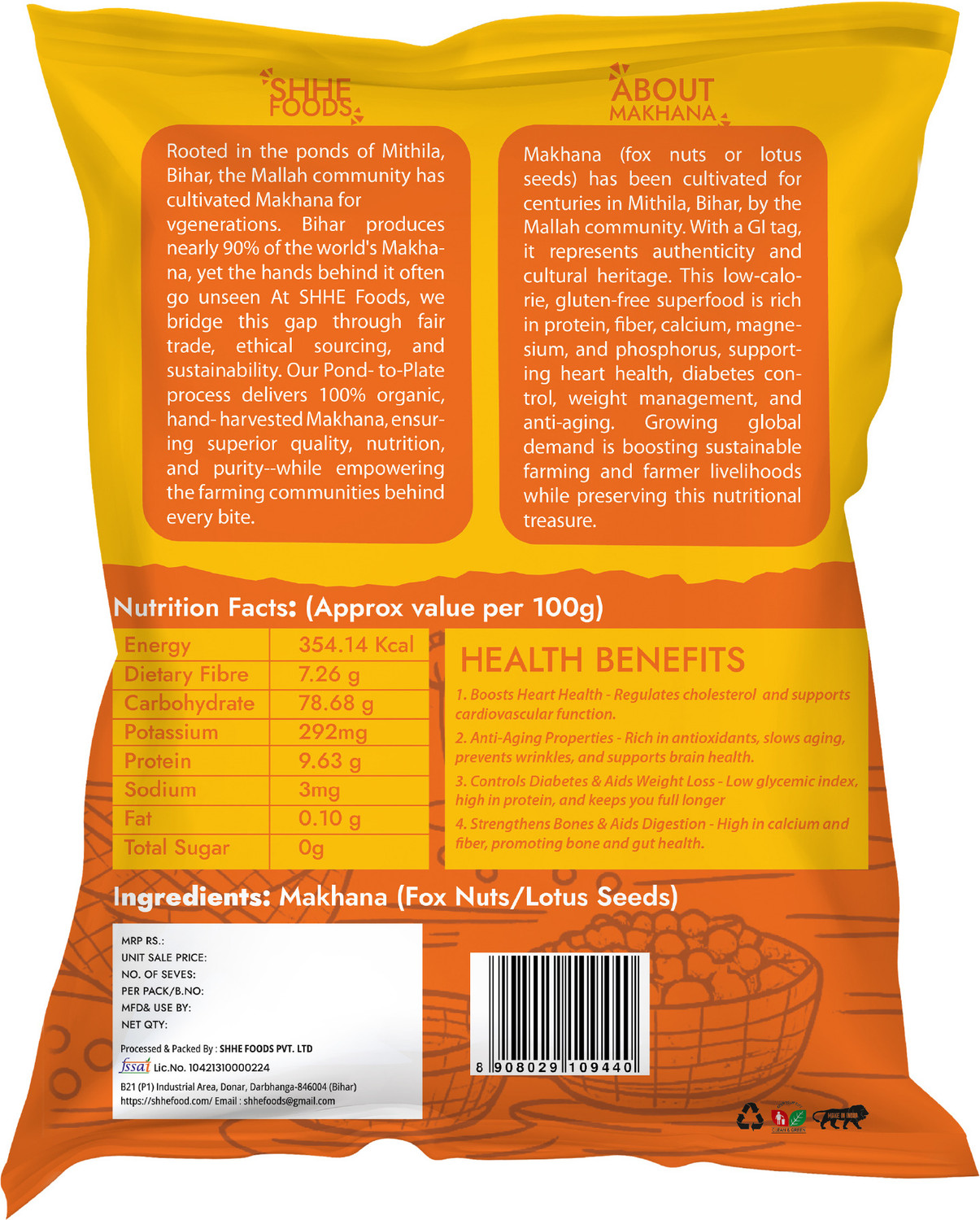 Image of Shhe Premium Phool Makhana | 100% Natural & Healthy | Fox Nut