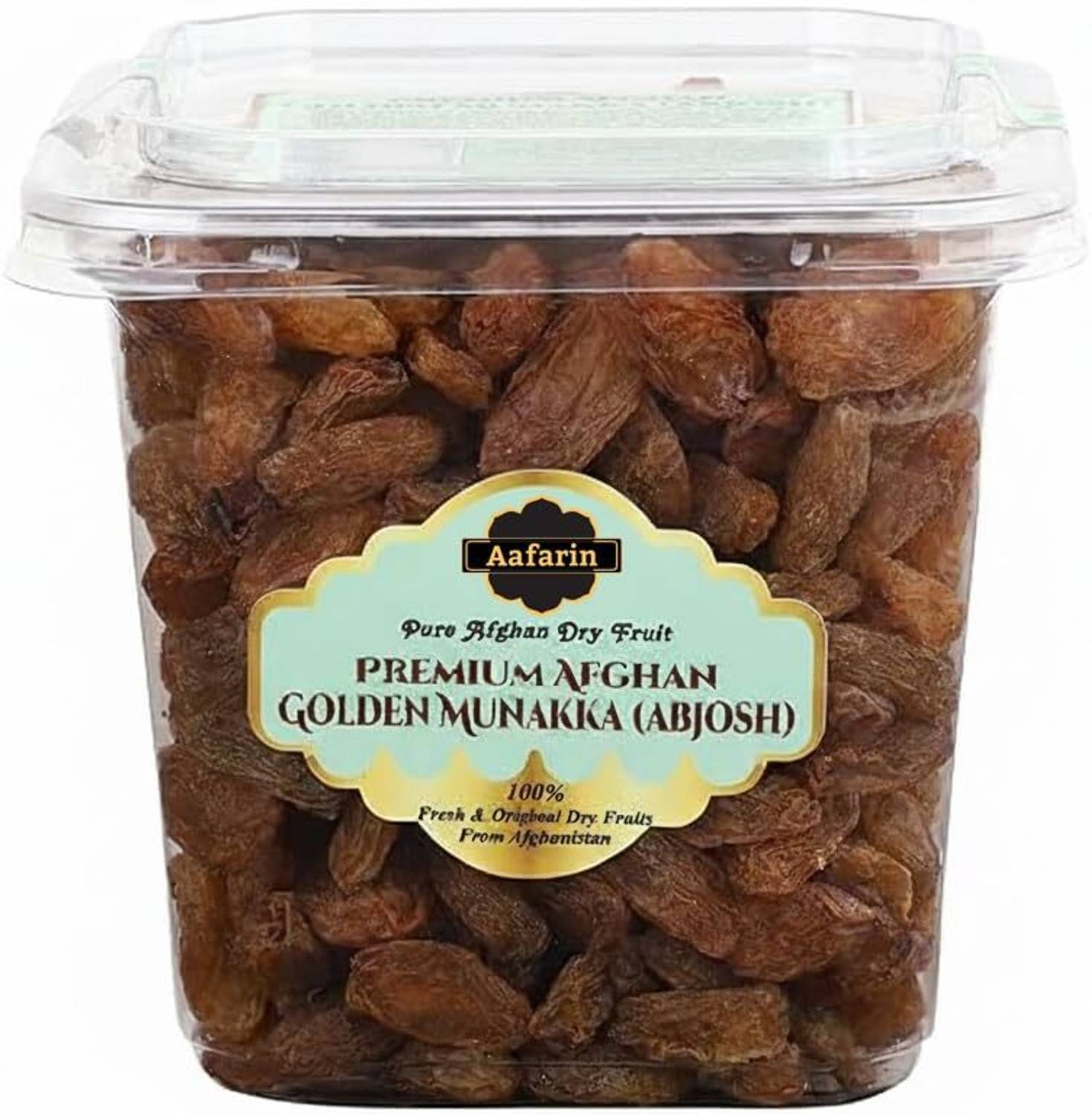 Aafarin PREMIUM AFGHAN GOLDEN MUNAKKA (BIG ABJOSH MUNAKKA WITH SEEDS ) (250 GRM) Raisins