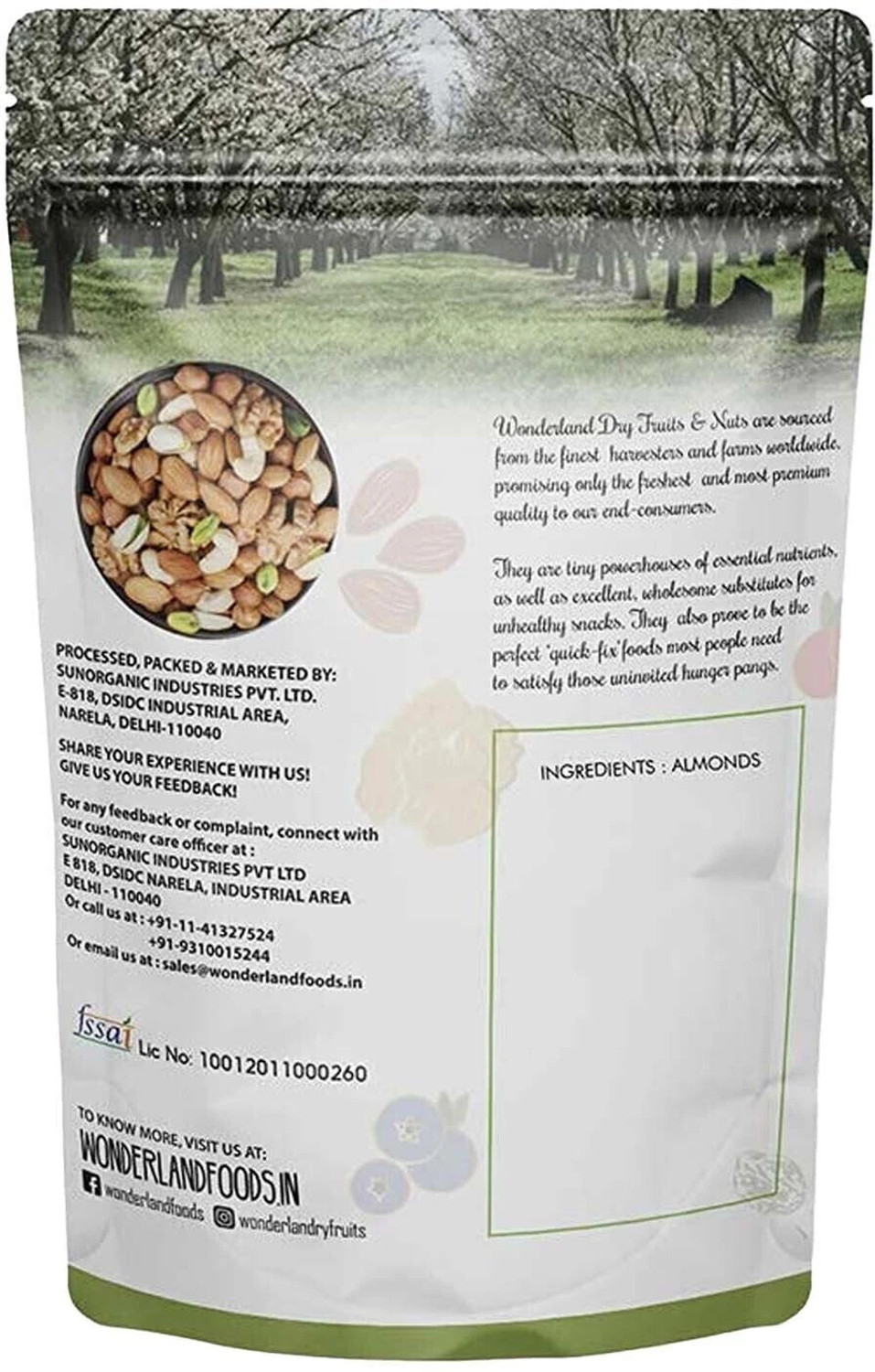 Image of WONDERLAND Gurbandi Badam Giri 1kg Almonds