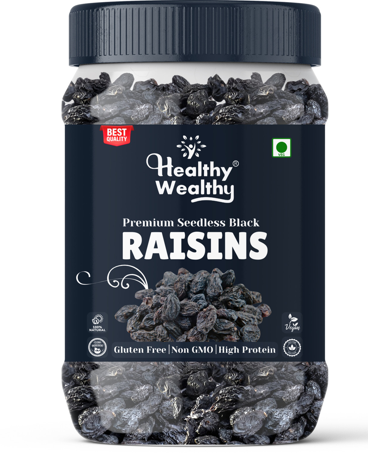 Image of Healthy Wealthy Black Raisins Seedless | Kali Kishmish | Kali Dakh Raisins