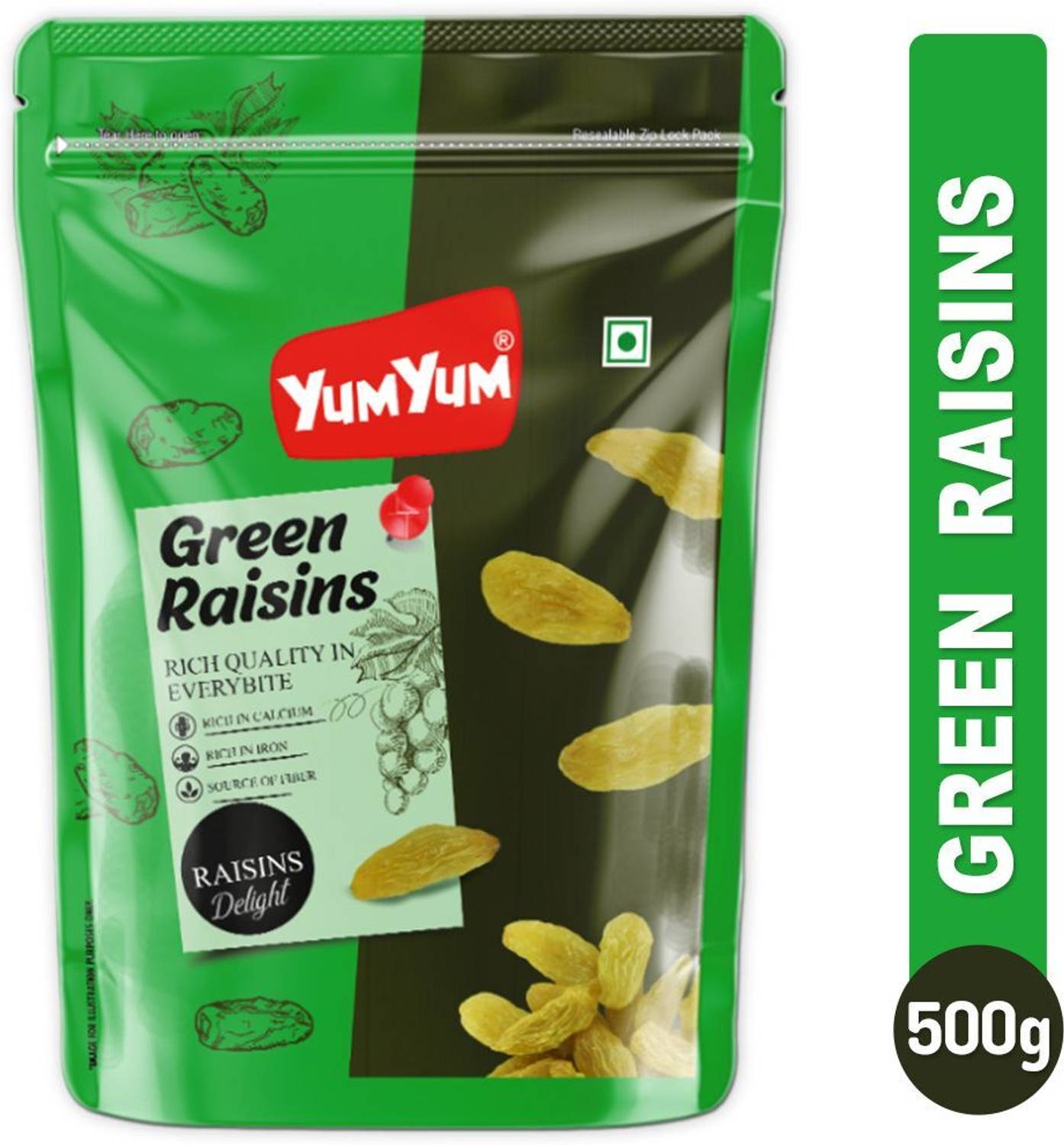 YUM YUM Kishmish Long Raisins Dried Fruits for Healthy Snacks & Kismis Raisins
