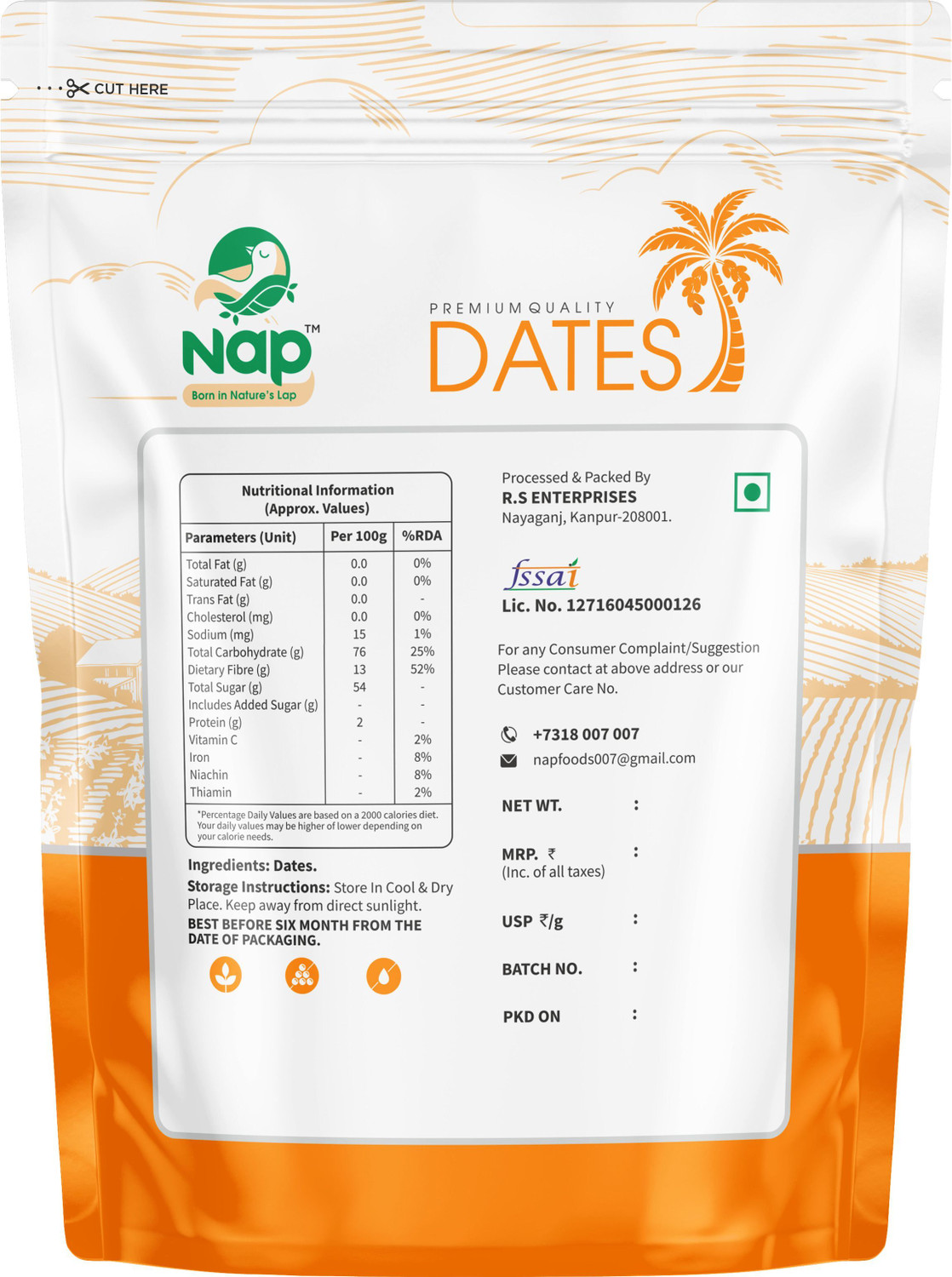 Image of Nap Handpicked Organic Zahidi Khajoor Natural Nutrient-Rich, Preservative-free Dates Wet Dates, Dates