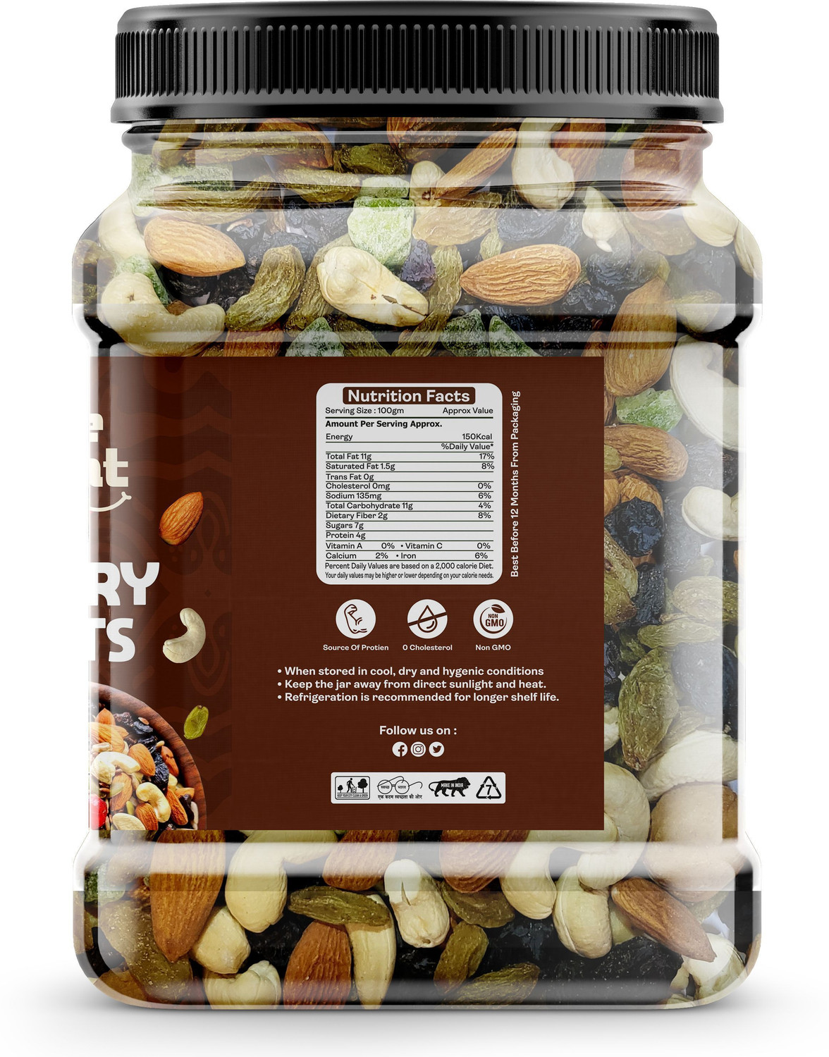 Image of Bite Of Dight Biteofdight 100% Natural Premium Mix Dry Fruits \ HealthyNutmixed [500g]