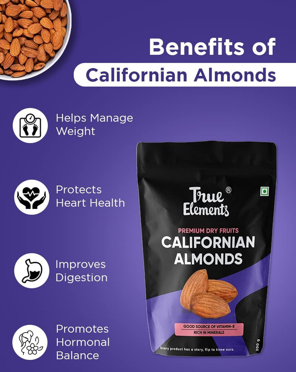 Image of True Elements Whole Almonds Almonds