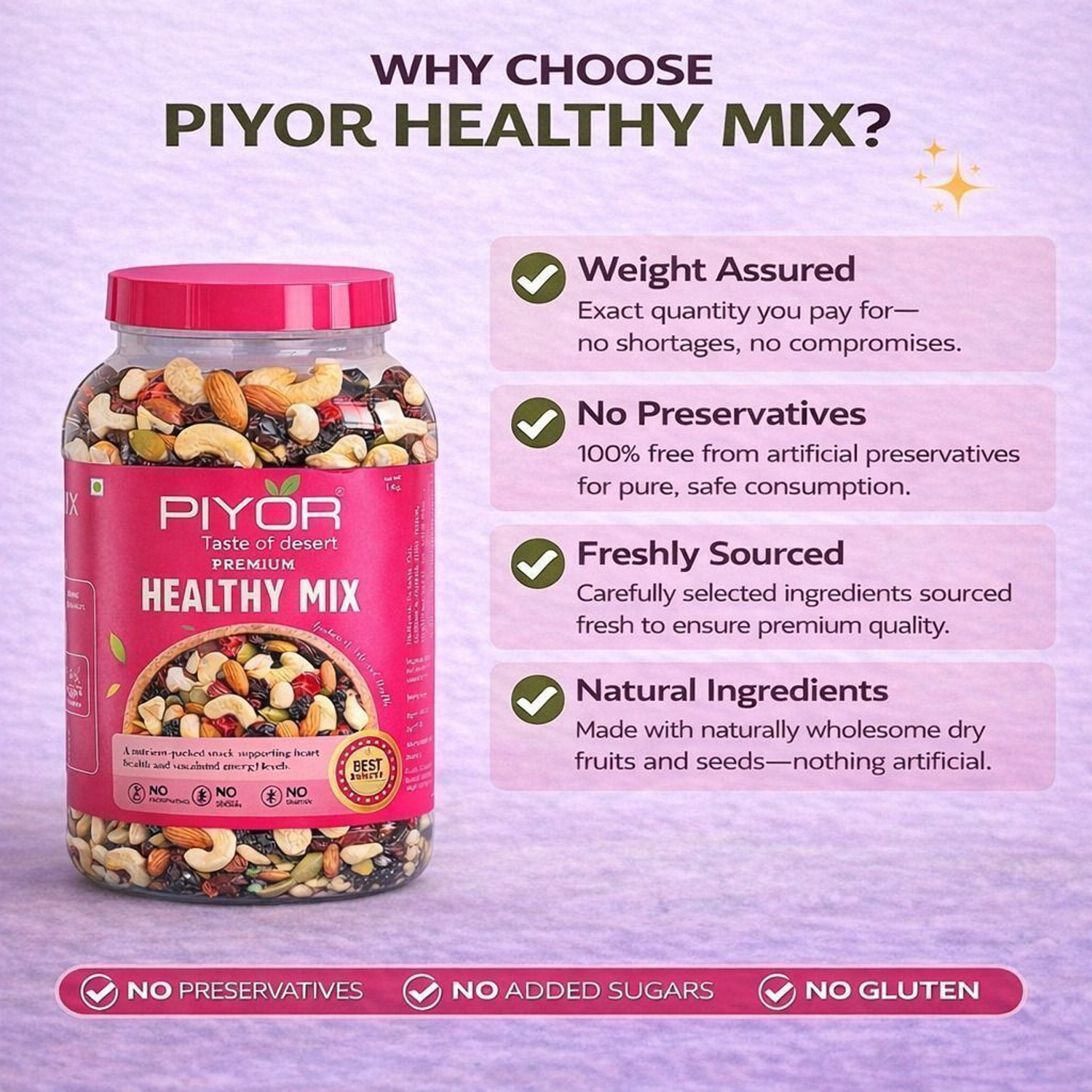 Image of PIYOR Healthy Mix Nuts & Seeds|Super Nutritious Food | Dry Fruits Trail Mix with Seeds Assorted Nuts