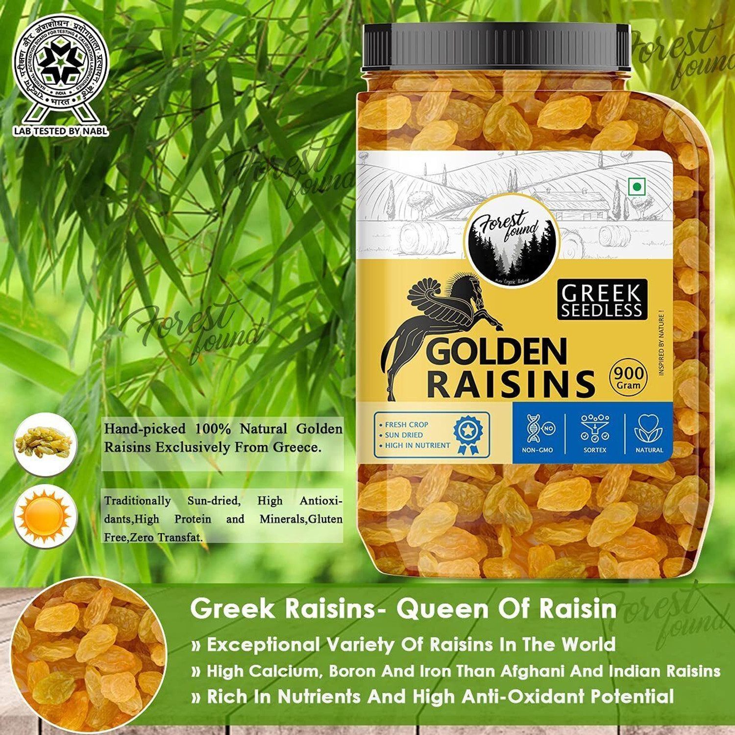 Image of FOREST FOUND Greek Seedless Golden Raisins 900 Gram Raisins