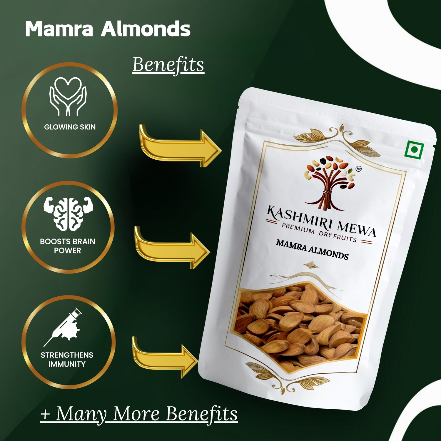 Image of Kashmiri Mewa Mamra Almonds - Handpicked Premium Organic Badam Giri Almonds