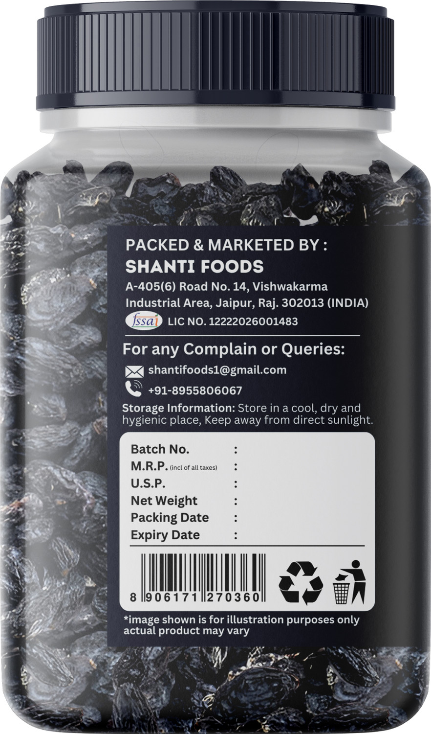 Image of Healthy Wealthy Black Raisins Seedless | Kali Kishmish | Kali Dakh Raisins
