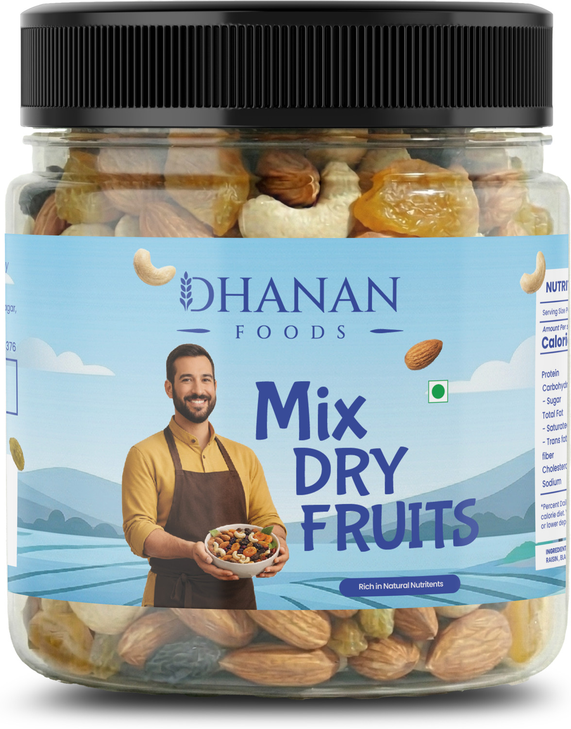 Image of Dhanan foods Mix Dry Fruit - Panchmeva - Almonds, Apricots, Assorted Seeds & Nuts, Cashews, Dates, Raisins