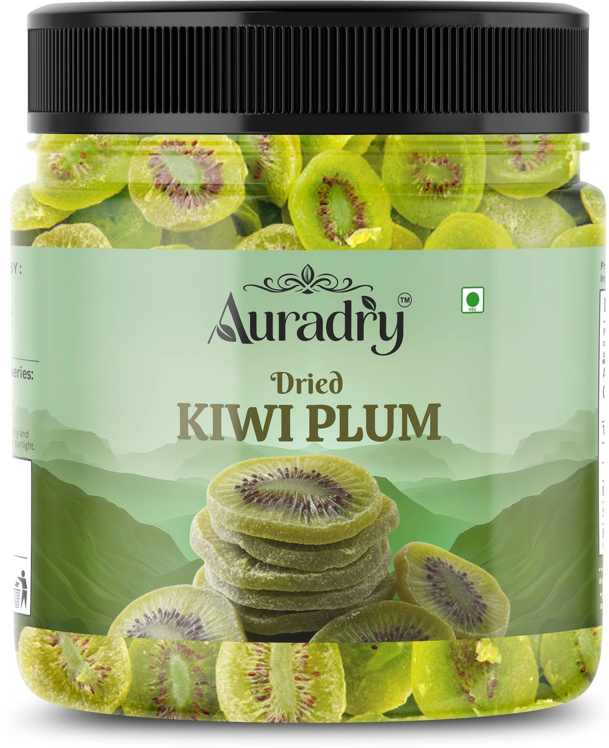 Auradry Dried Kiwi Slices | Sweet & Tangy Kiwi Dry Fruit | Soft & Chewy Healthy Snack Kiwi