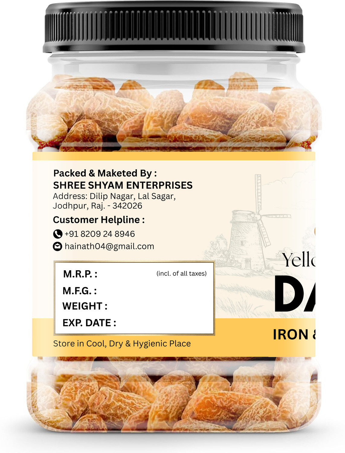 Image of HAI NATH Premium Yellow Dry Dates | Pili kharak | Dry Chuara | (1 x 500 g) Dry Dates