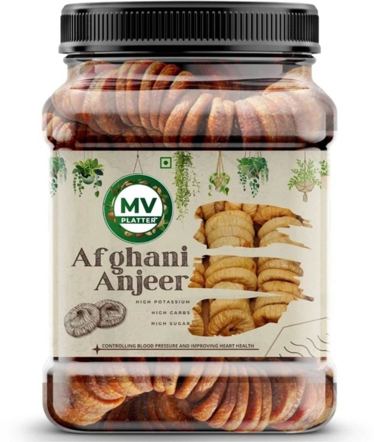 Mv platter Afghani Anjeer Premium Dry figs A2 Anjeer Dryfruits 500gm-DF1 Figs