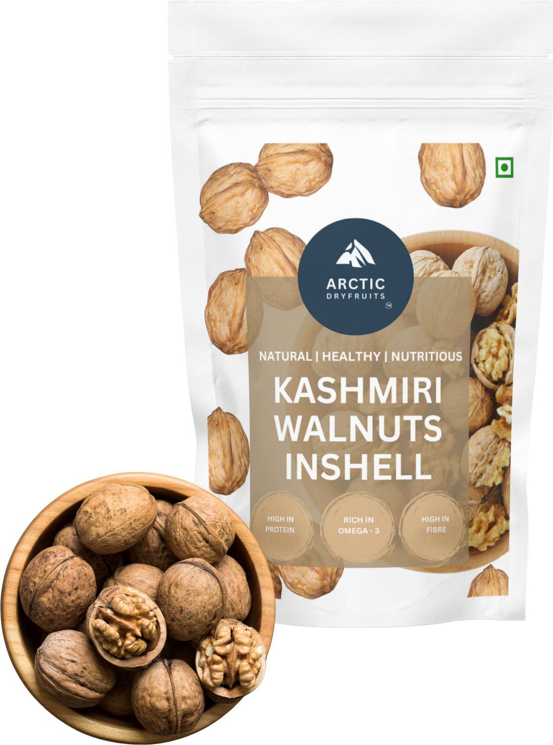 Arctic Dryfruits Kashmiri | Quality In-Shell Whole | Fresh & Natural Walnuts Walnuts