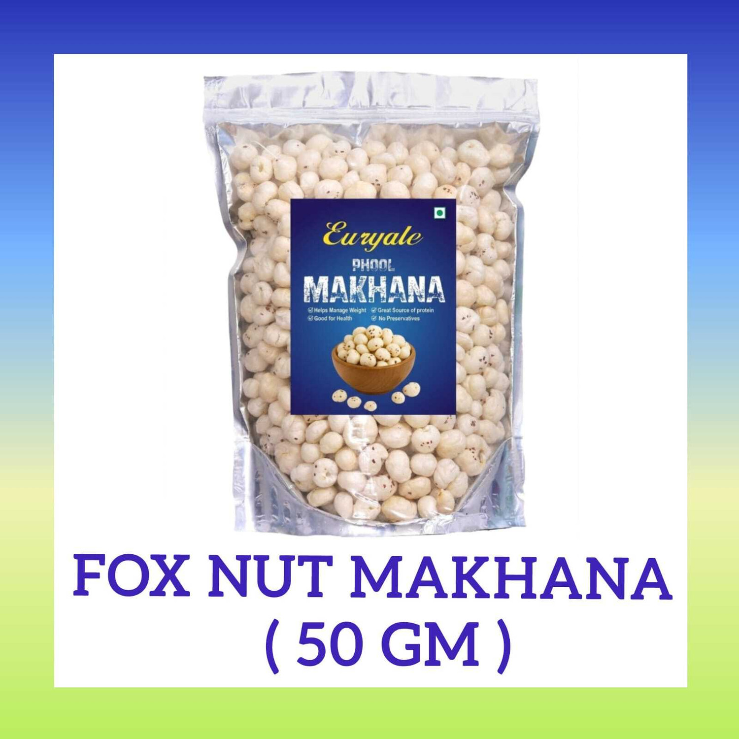 Image of euryale Natural High Protein Makhana Lotus Seeds makhana (50gm) Fox Nut