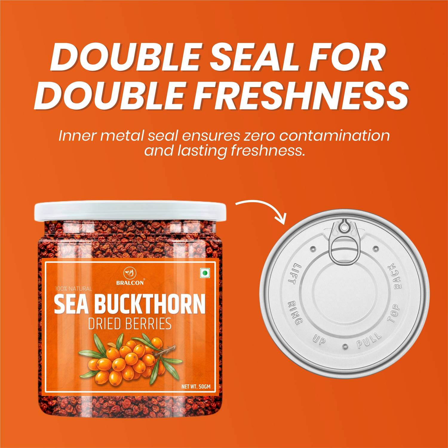 BRALCON Sea Buckthorn Dried Berries, 100g - Image 4