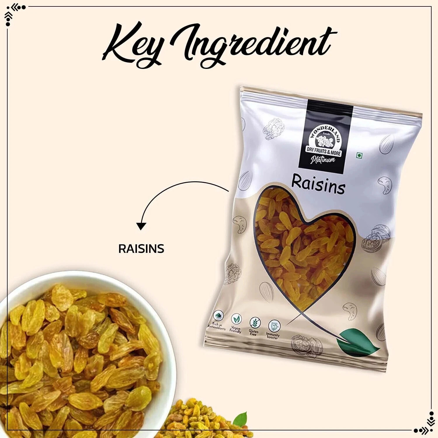 Image of WONDERLAND Foods Plain Kishmish Dry Grapes Raisins