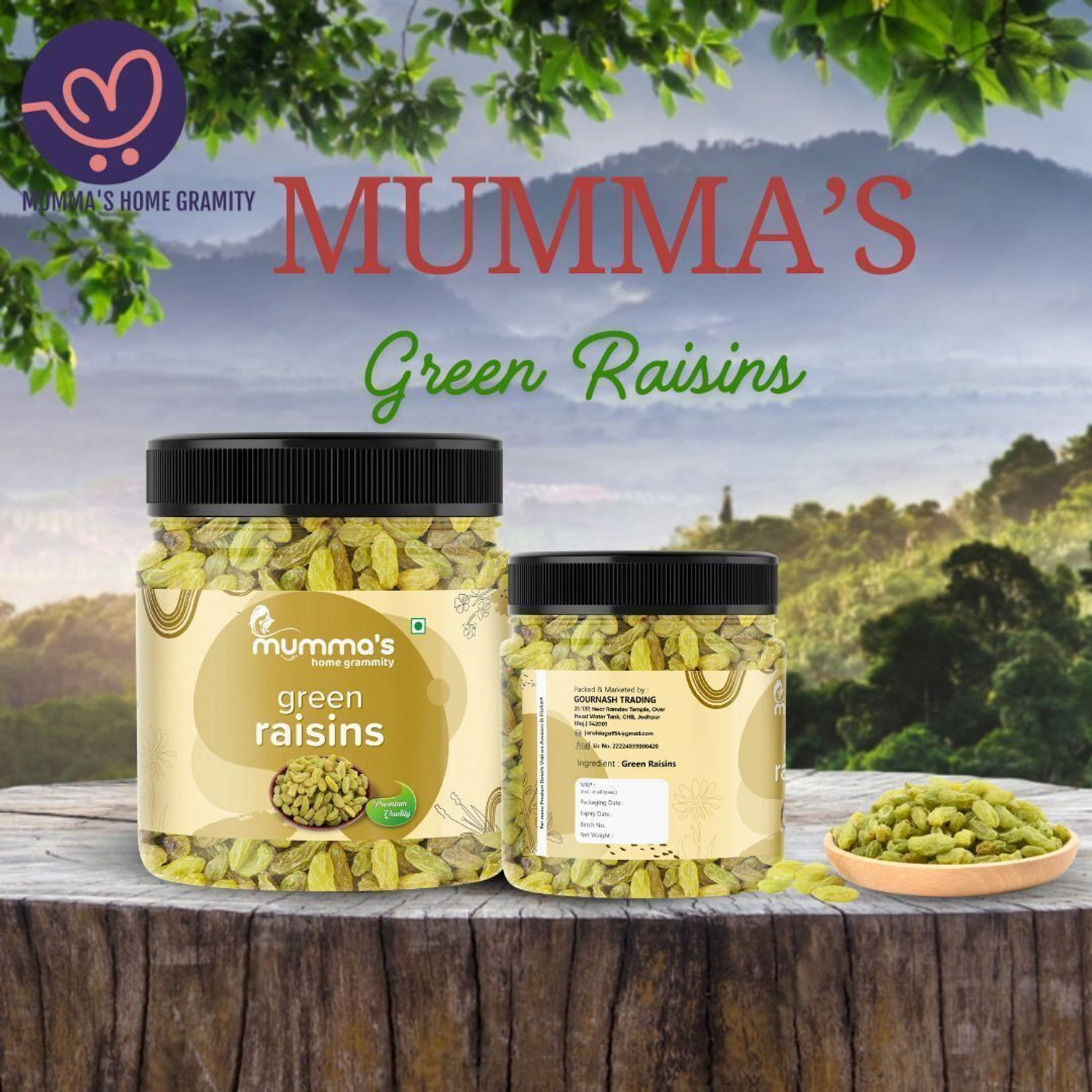 Image of Mumma's home gramity Green Raisins (Kishmish) Premium Dry Fruit Seedless Raisins