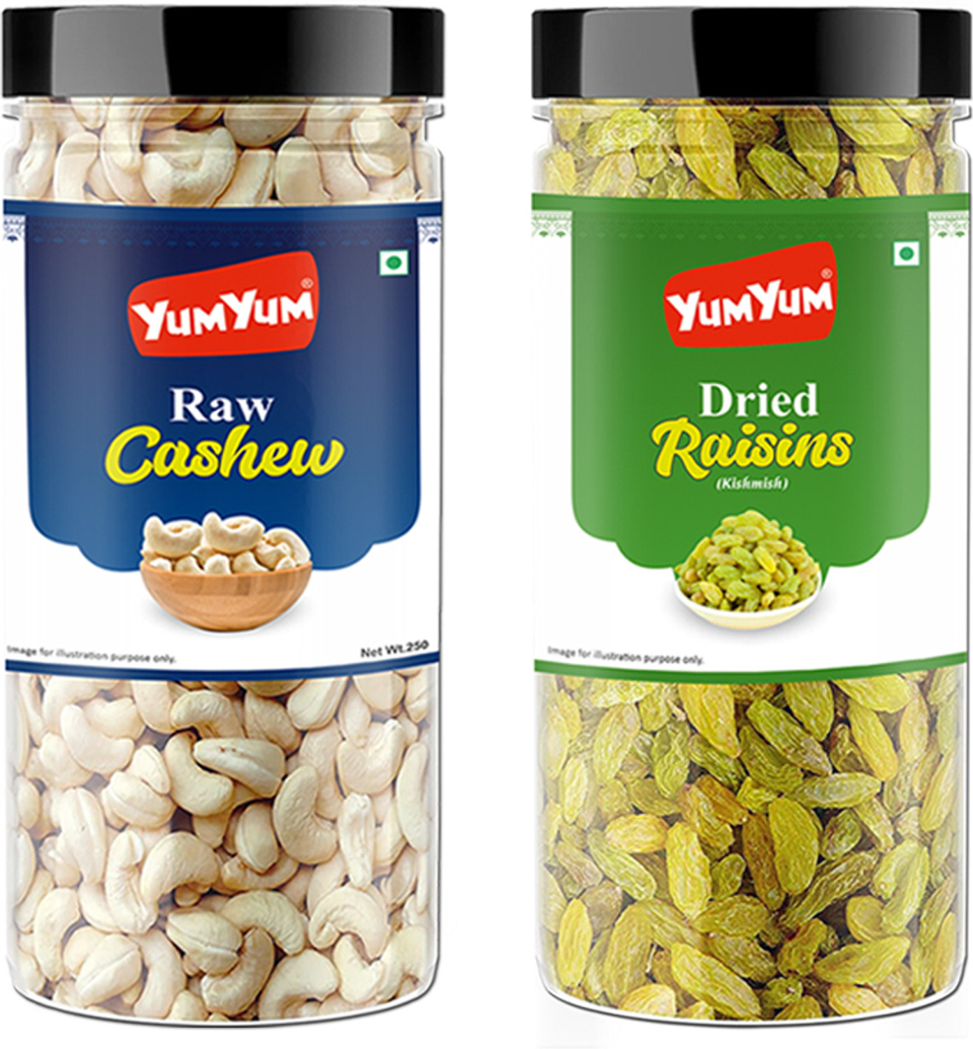 Image of YUM YUM Dry Fruits Combo Offer Kaju Kishmish Combo Pack Cashews Raisins Cashews, Raisins