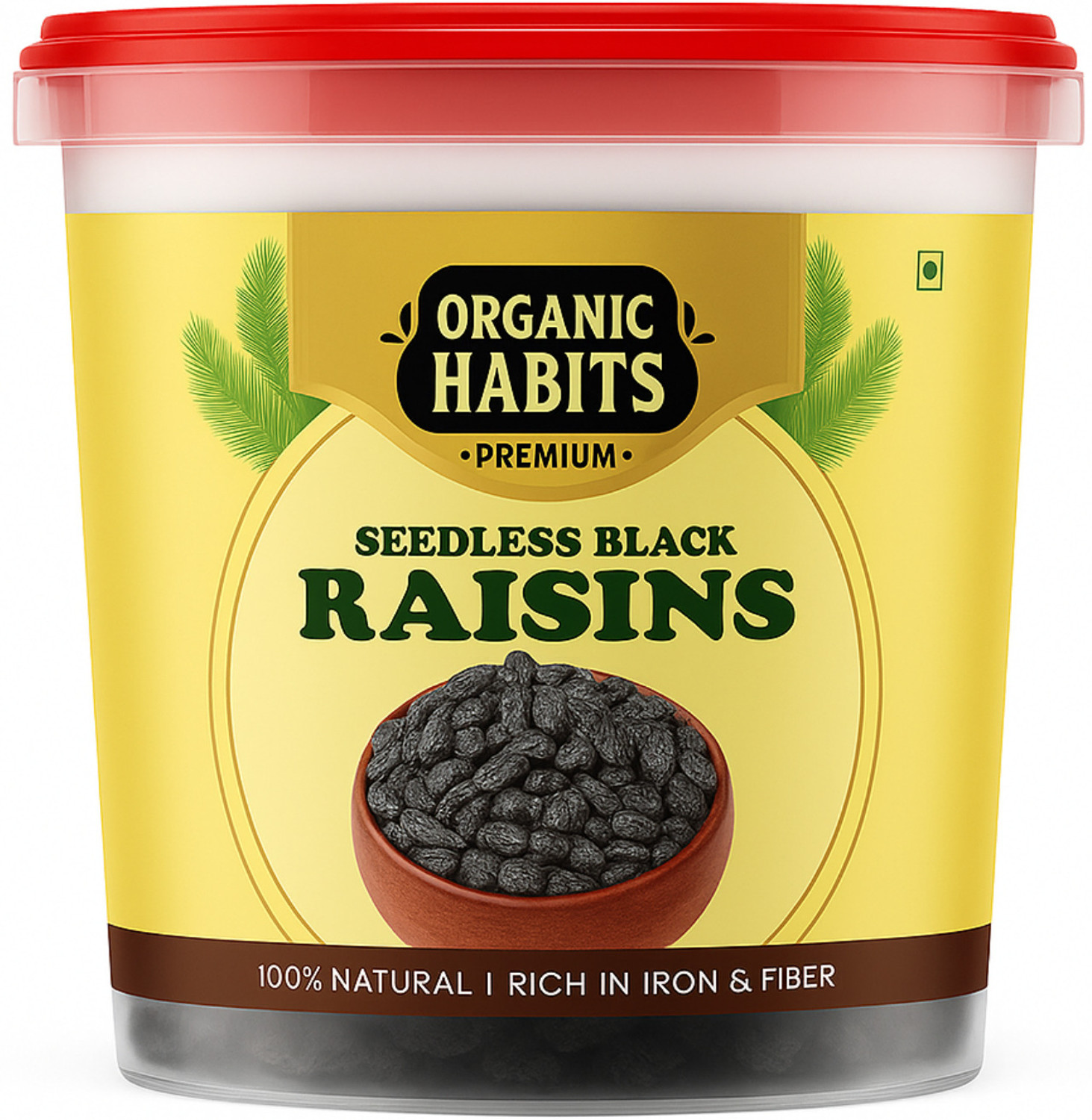 Image of ORGANIC HABITS Premium Seedless Black Raisins 300g | Kishmish | No Added Sugar, Sun-Dried Raisins