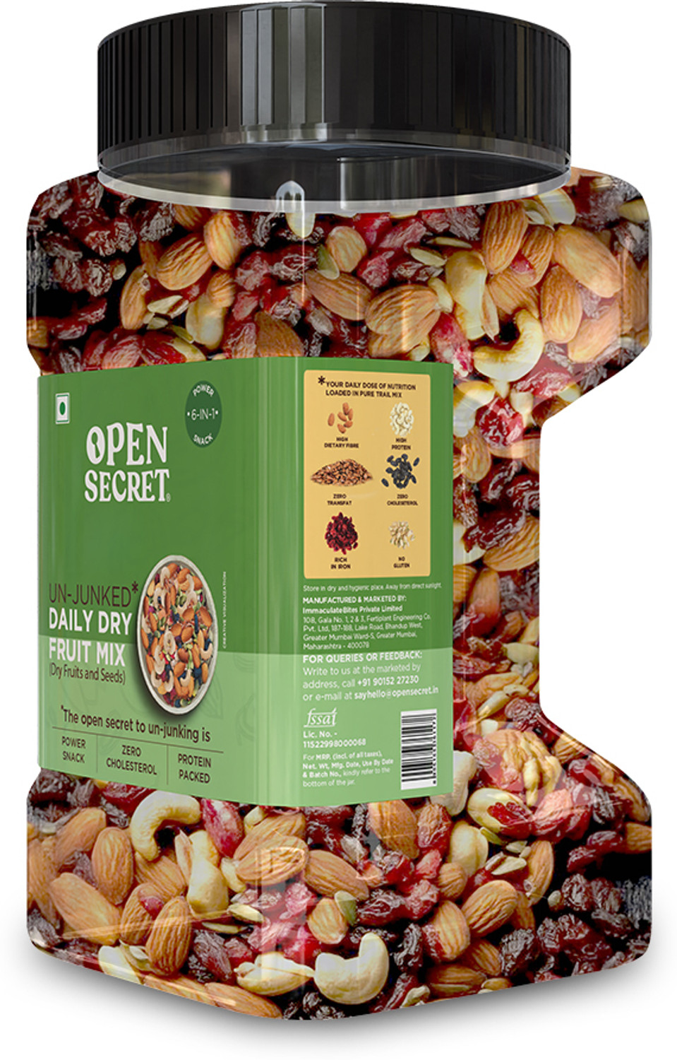 Image of OPEN SECRET Cashew, Almonds, Raisins, Flax, Pumpkin & Cranberries ( 6 in 1) Assorted Nuts