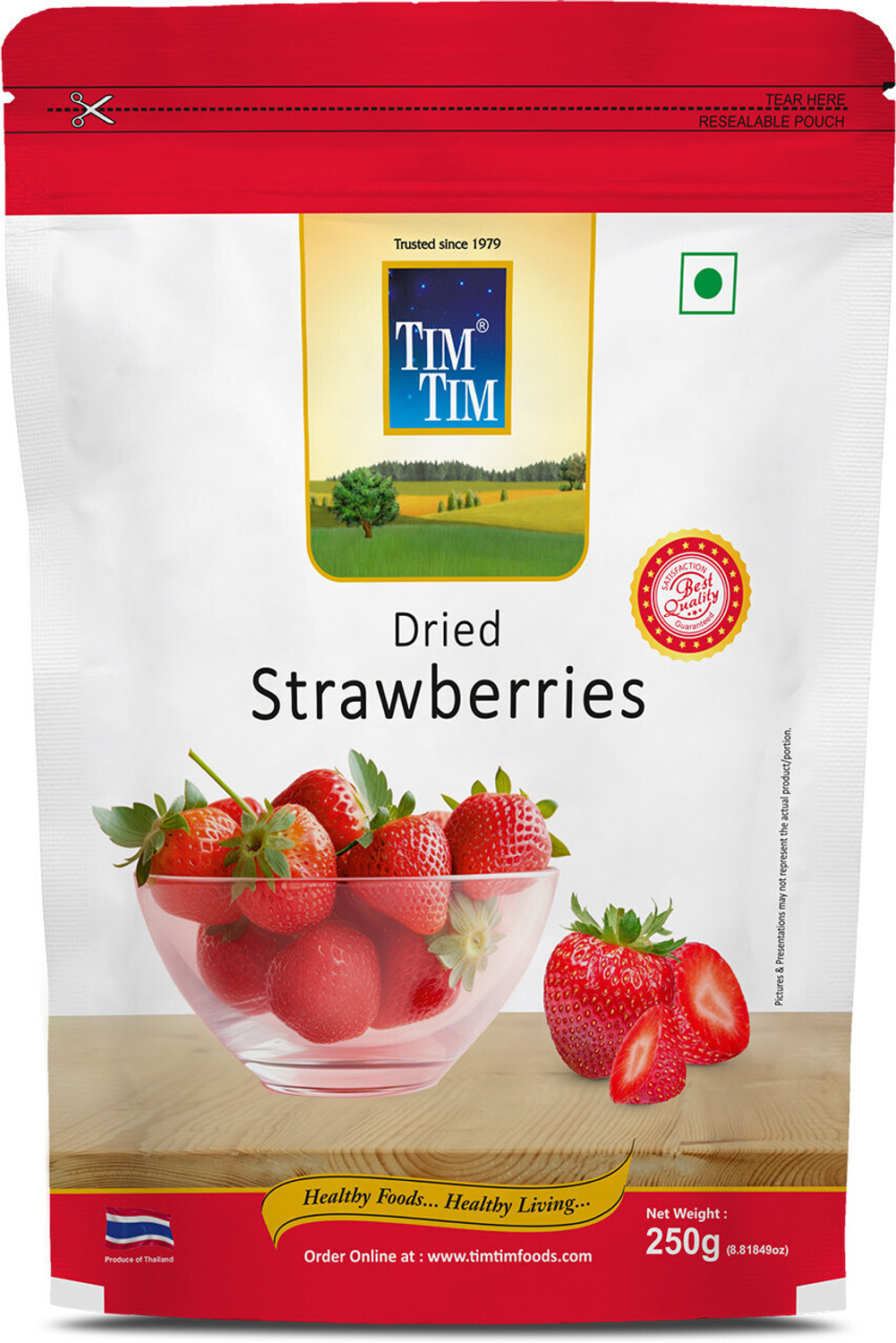Image of Tim Tim Premium Dried Strawberry 250gm | 100% Natural Strawberries Dry Fruit A Strawberries