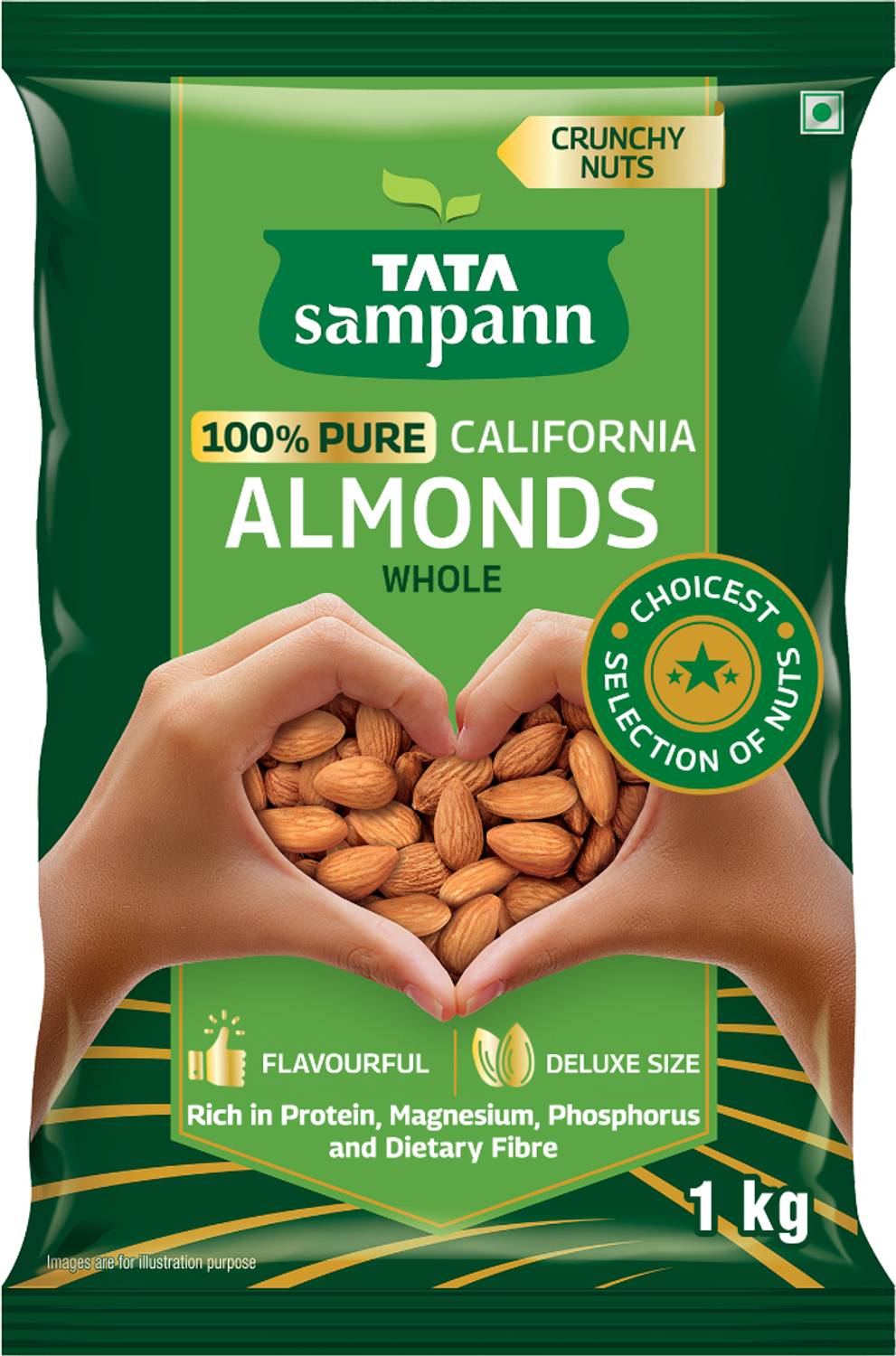 Tata Sampann California Almonds 500g - Image 1