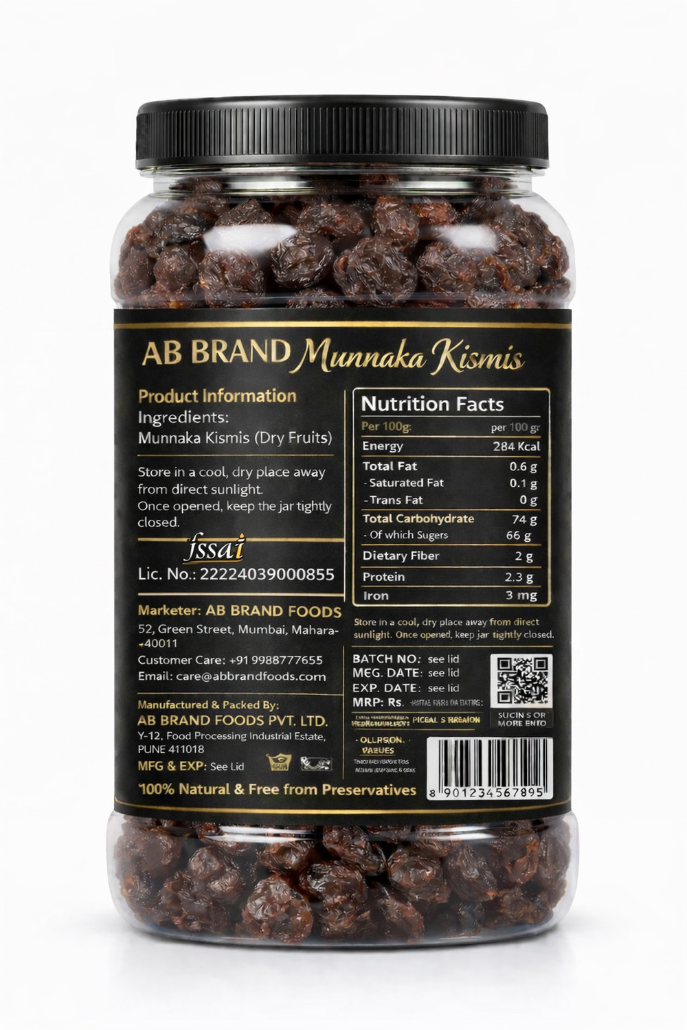Image of Ab brand Munnakka kismis-1 kg Raisins