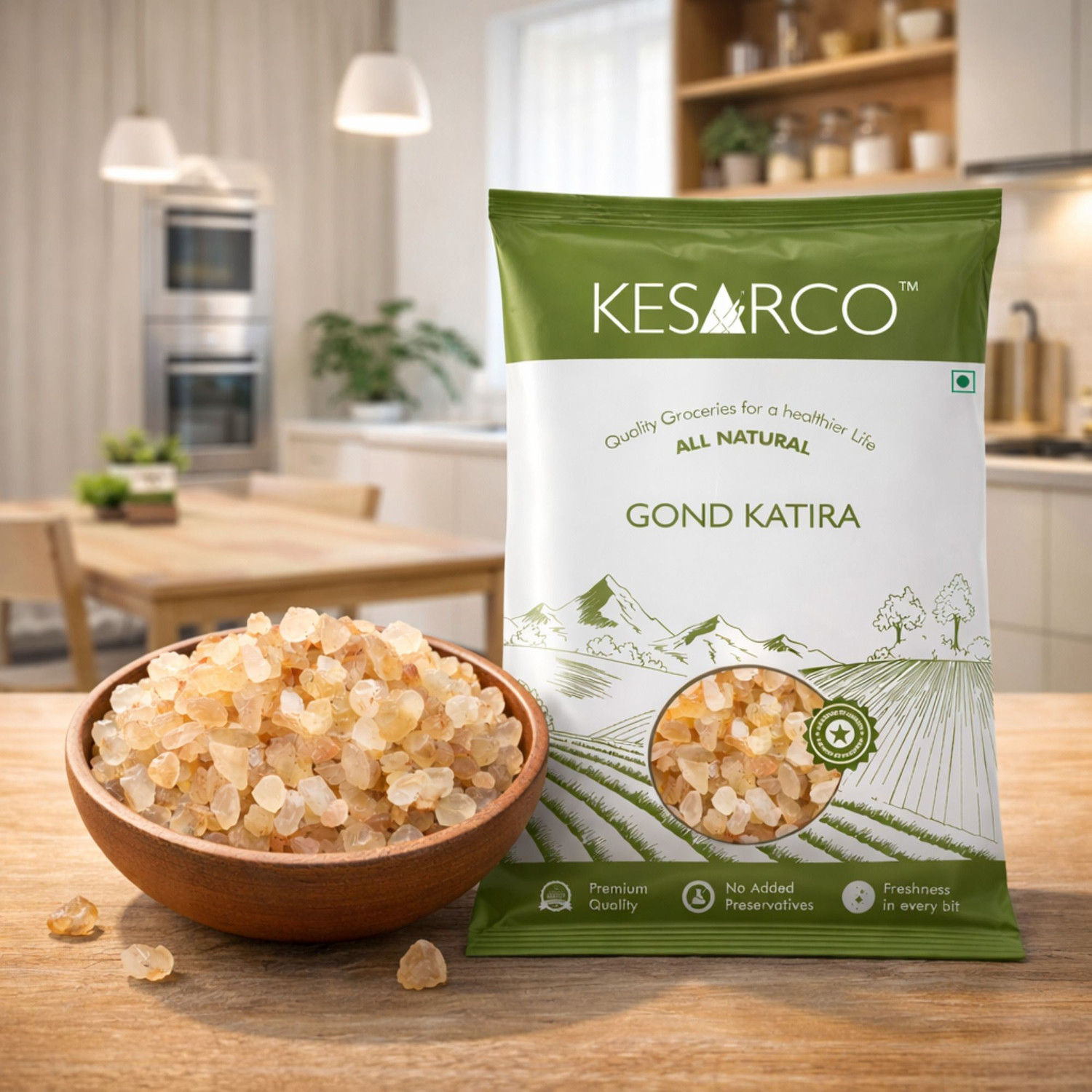 Image of KESARCO Gond Katira 50g | Natural Edible Tragacanth Gum | Cooling & Hydrating Dried Gum