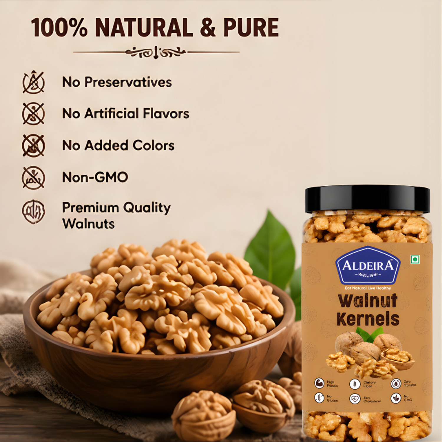 Image of Aldeira Natural Californian Walnut Kernels ( Akhrot Giri ) Walnuts
