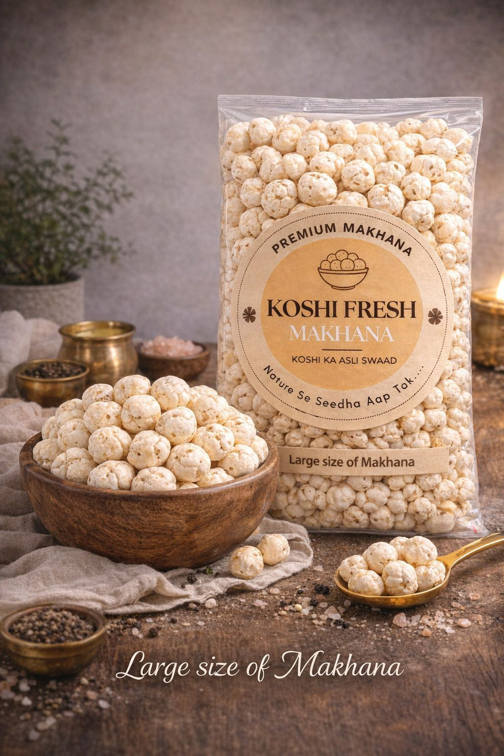 Image of Koshi Fresh Premium Raw Makhana 500g Fox Nut