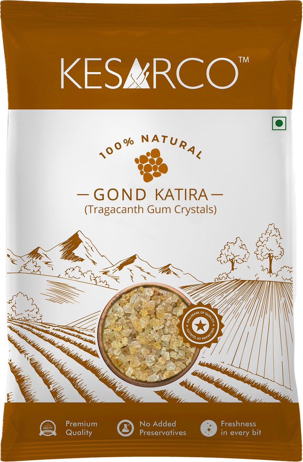 Image of KESARCO Gond Katira Pure (Edible) 500g | Tragacanth Gum | High Cooling Properties | Dried Gum