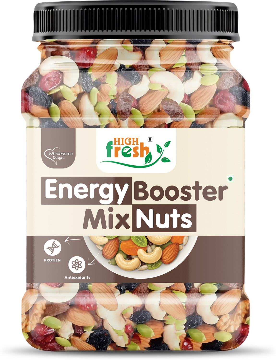 Image of HighFresh Premium Energy Booster Nutmix | Healthy Snack , Rich in Protein & Fiber | Assorted Seeds & Nuts