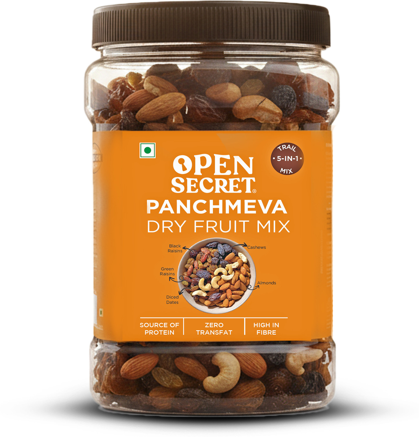 Image of OPEN SECRET Panchmeva | 5 in 1 Mix | Contains Cashews, Almonds, Pista , Walnuts , Raisins | Assorted Nuts