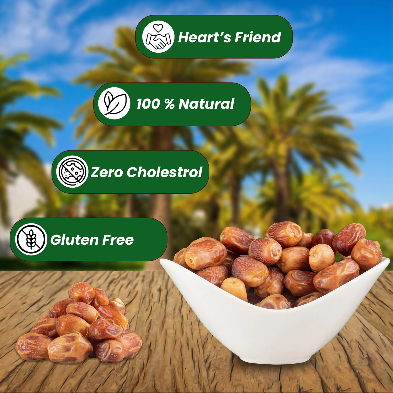 Image of wholeeats Original Zahidi Dates, Zahidi Dates 100 % Natural Pack Of 2 Dates