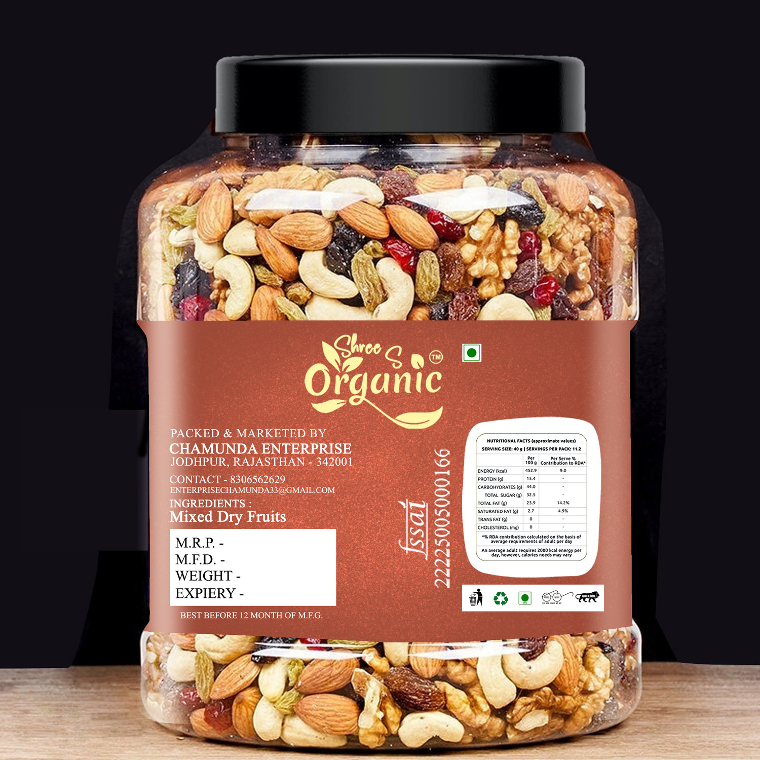 Image of SHREE S ORGANIC Mix Dry Fruits 500g | Healthy Snack, Rich in Protein, Fiber & Antioxidants