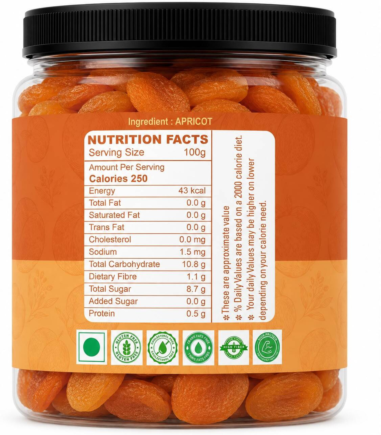 Image of Fresh N Organic Premium Turkish Apricots Apricots (1 x 1 kg)