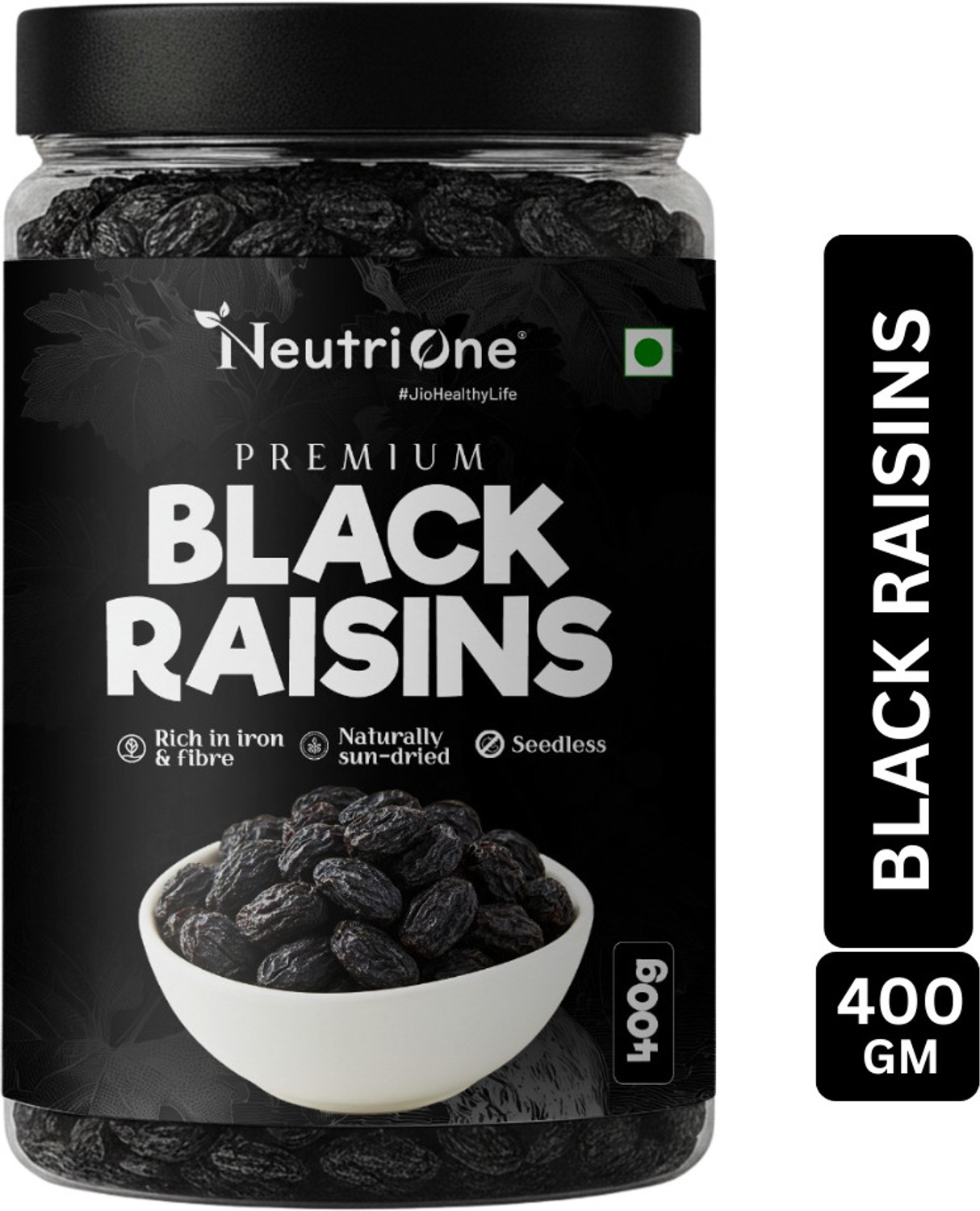 Image of NeutriOne Premium Black Raisins Kishmish Kismish | Soft Seedless Healthy Dry Fruit Raisins