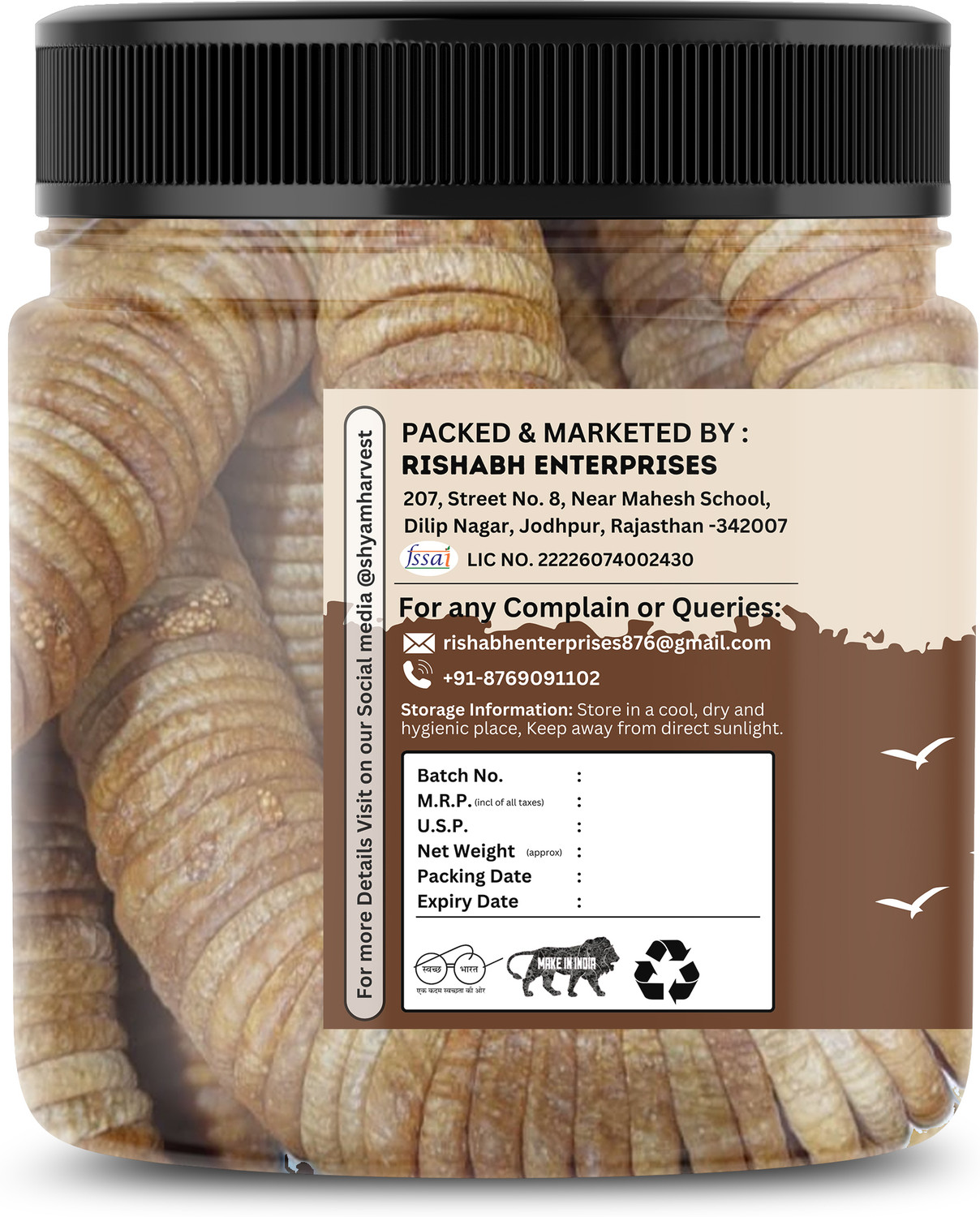 Image of SHYAM HARVEST AFGANI ANJEER PACK OF 1000GM I TASTY AND HEALTHY DRIED Figs