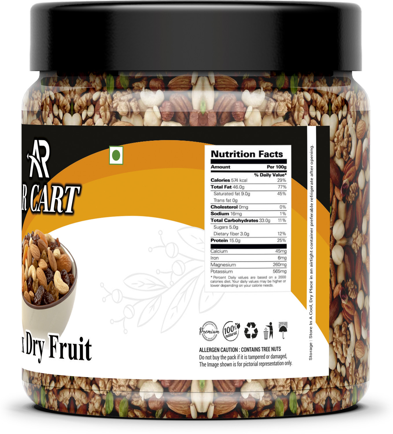 Image of AR CART Mix Dry fruits | Trail Mix | Fitness Trail Mix | Organic Mixed Nuts & Seeds