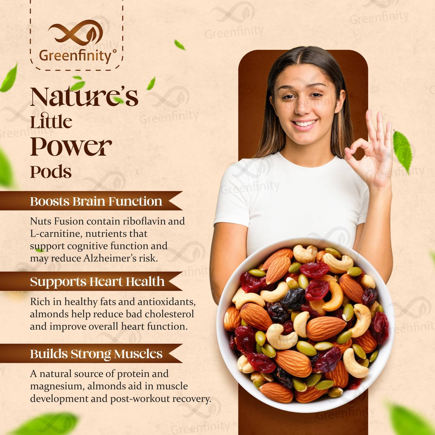 do almonds contain l-carnitine are healthy  but understanding portions makes them even better  Almonds are often labelled as a superfood, and for good reason. They're rich in healthy fats, vitamin E, fibre, and Greenfinity Healthy Nutmix | Mixed