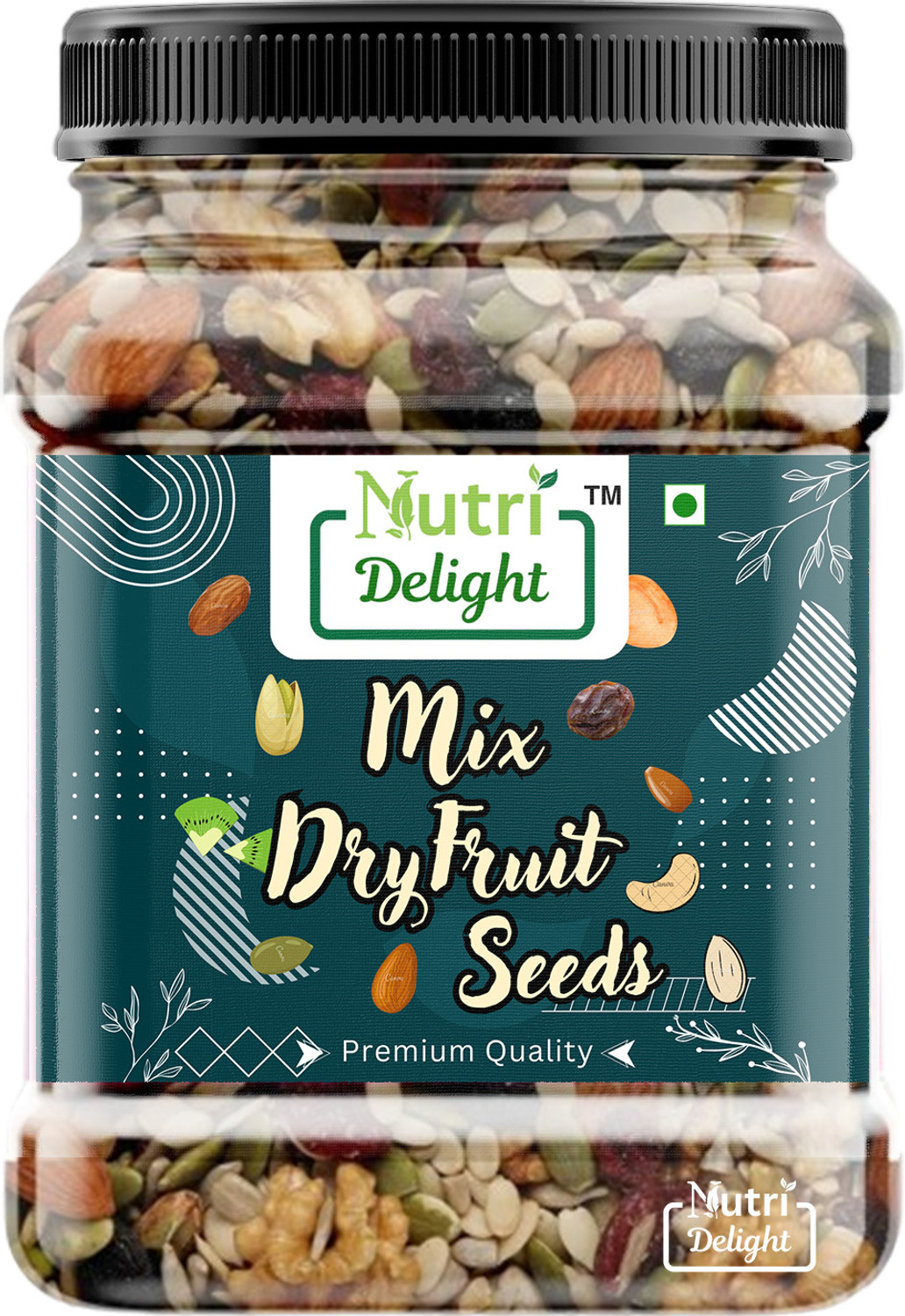Image of Nutri Delight Healthy Nutmix | Mixed Dryfruits | Source of Vitamin and Minerals Almonds, Apricots, Cashews, Figs, Dry Dates, Raisins, Kiwi, Assorted Seeds & Nuts