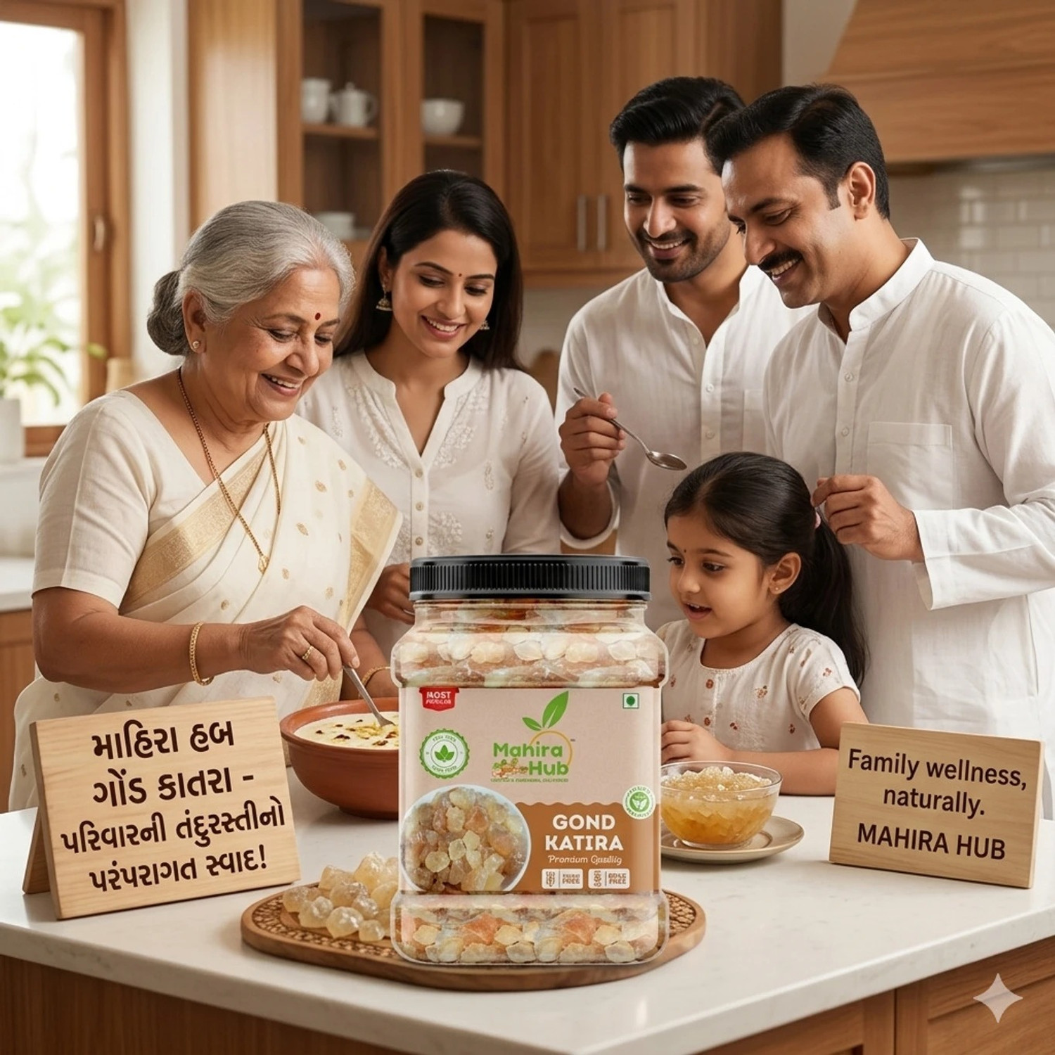 Image of Mahira Hub Pure Natural Gond Katira | Almond Gum Badam Pisin, Tragacanth Gum Dried Gum