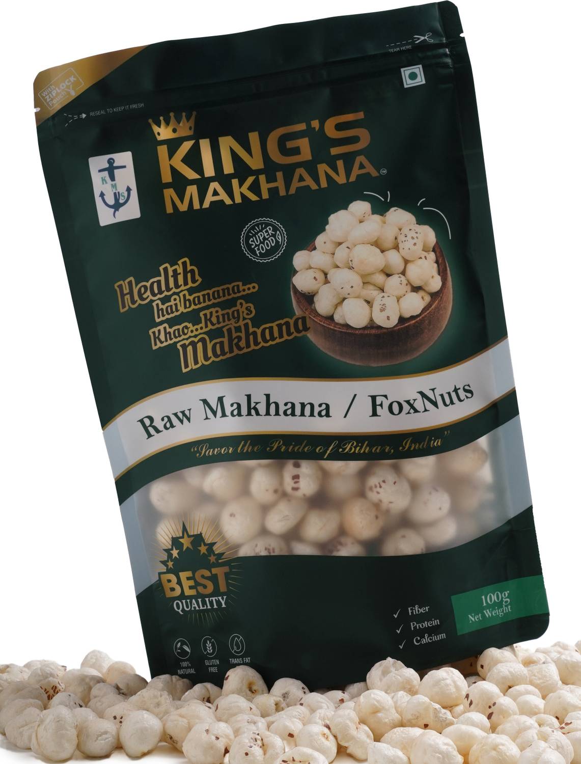 KING'S MAKHANA BIG SIZE Combo Pack 2 Flavored in Zip-Lock