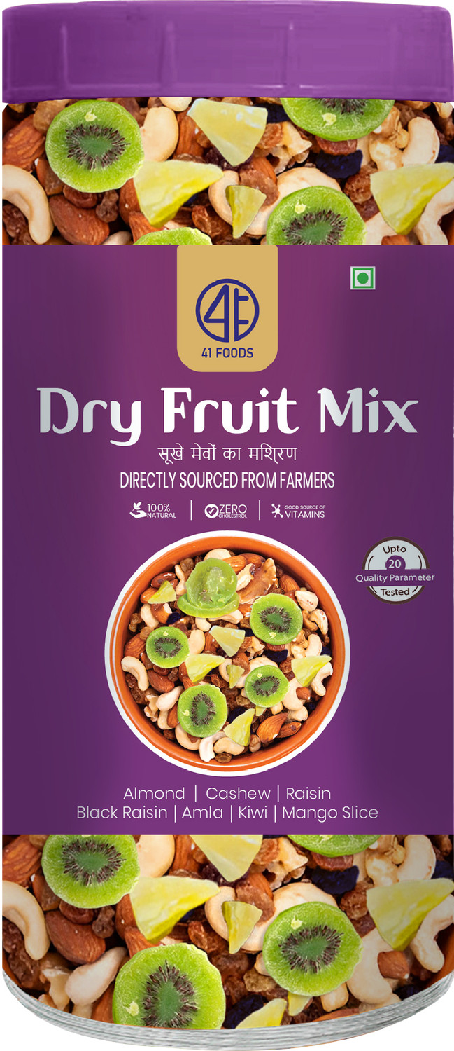 Image of 41 foods 6 in 1 Healthy Dry Fruits Mix Assorted Fruits & Nuts, Almonds, Cashews, Raisins, Amla, Kiwi, Mango