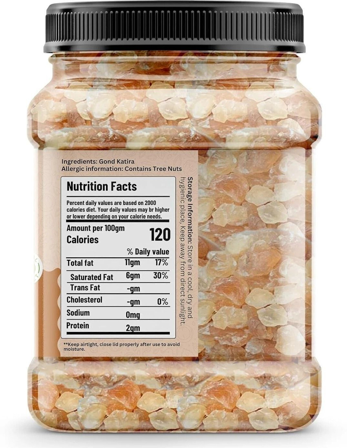 Image of Mahira Hub Pure Natural Gond Katira | Almond Gum Badam Pisin, Tragacanth Gum Dried Gum